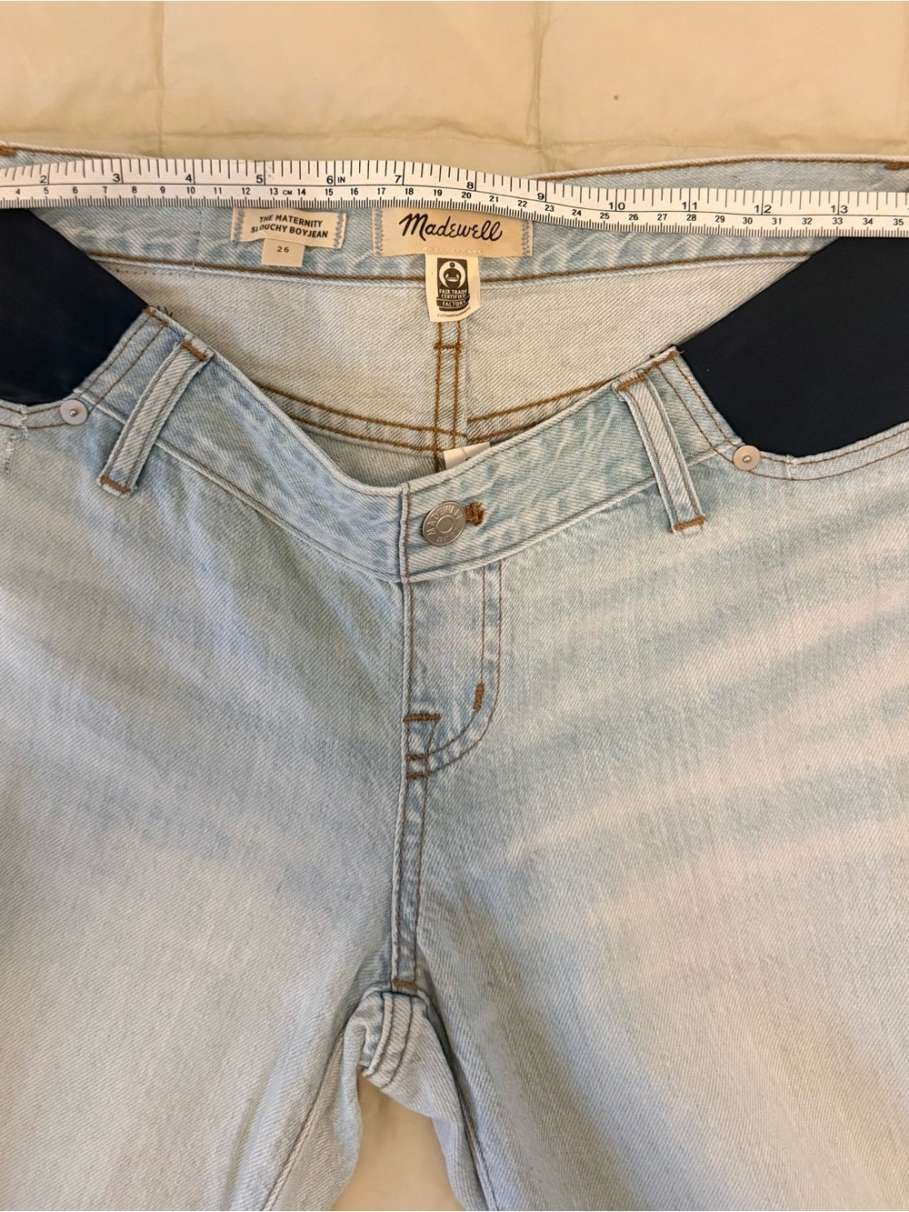 Madewell NWT Maternity Side-Panel Slouchy Boyjean Ripped Edition Size 26 - Picture 16 of 16